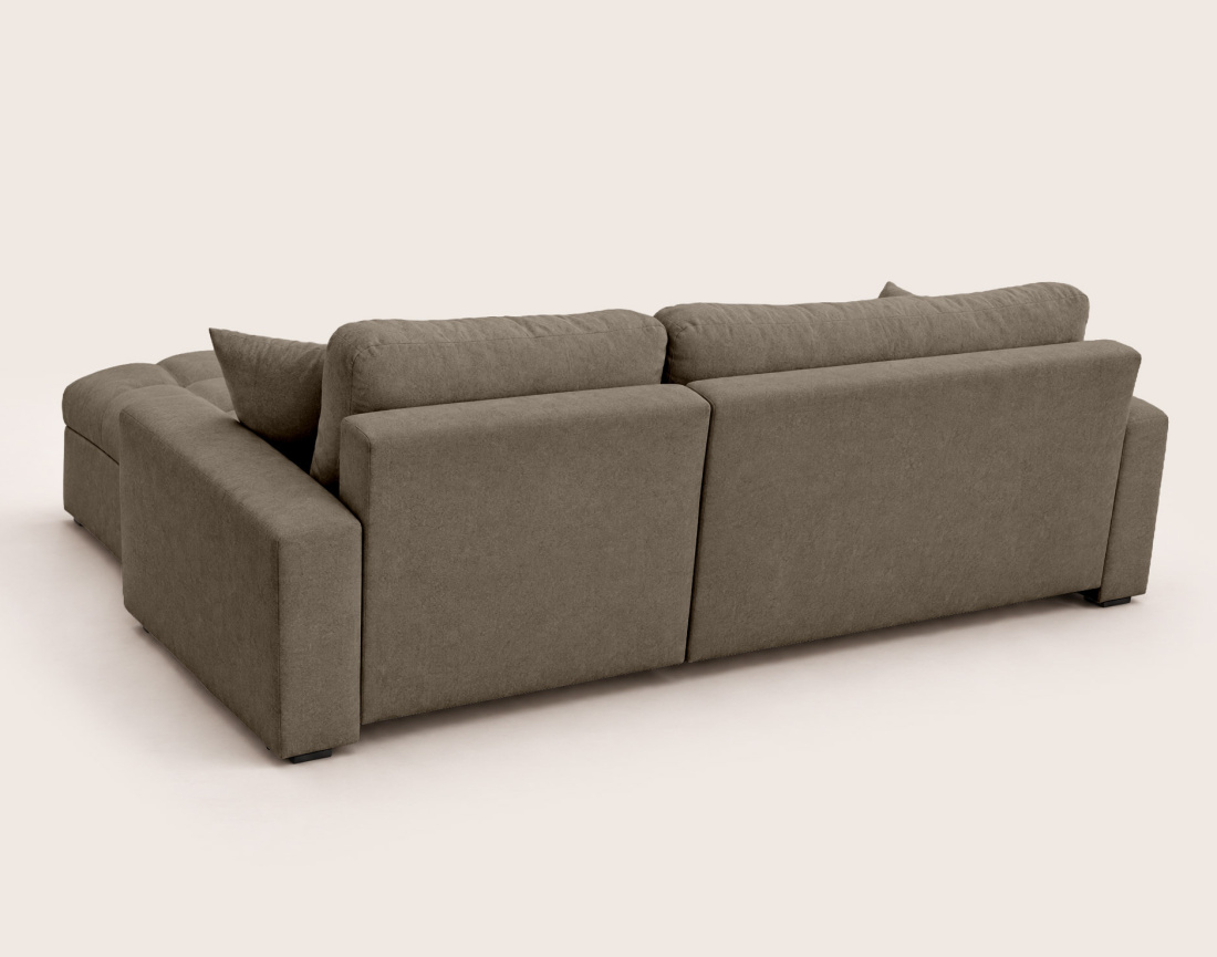 Canapé CYRO d'angle réversible 4 places convertible avec coffre en tissu | Best Mobilier