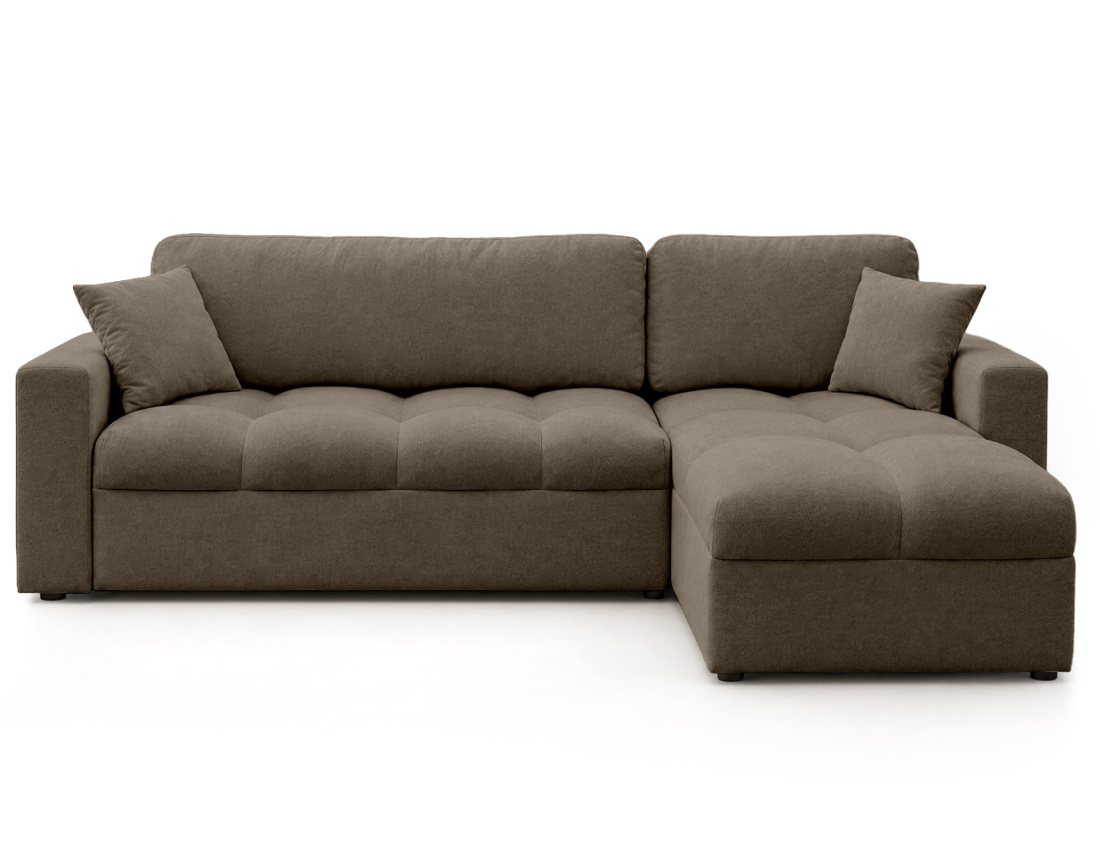 Canapé CYRO d'angle réversible 4 places convertible avec coffre en tissu | Best Mobilier