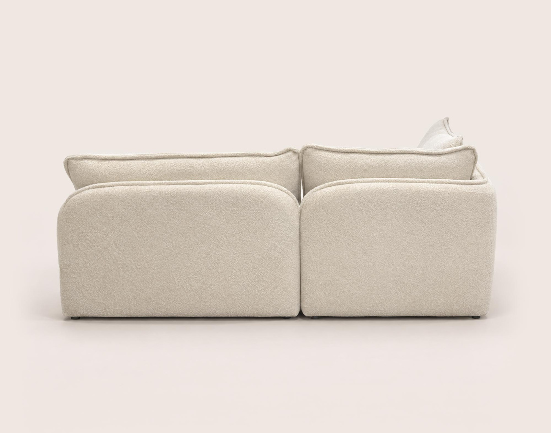 Canapé LUCIEN d'angle gauche 5 places en tissu bouclette | Best Mobilier