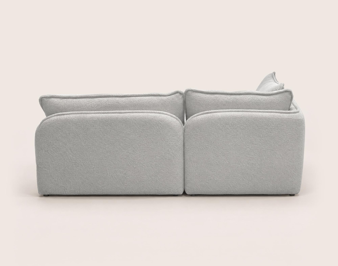 Canapé LUCIEN d'angle gauche 5 places en tissu bouclette | Best Mobilier