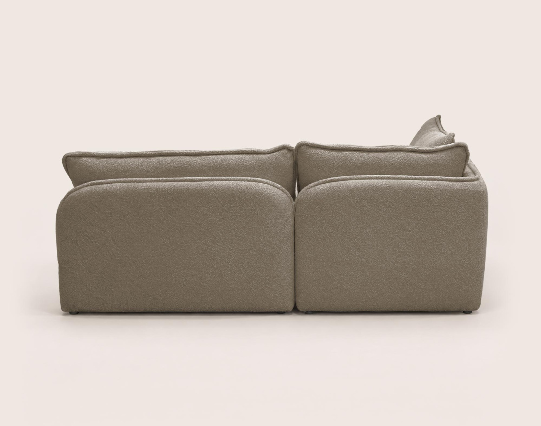 Canapé LUCIEN d'angle gauche 5 places en tissu bouclette | Best Mobilier