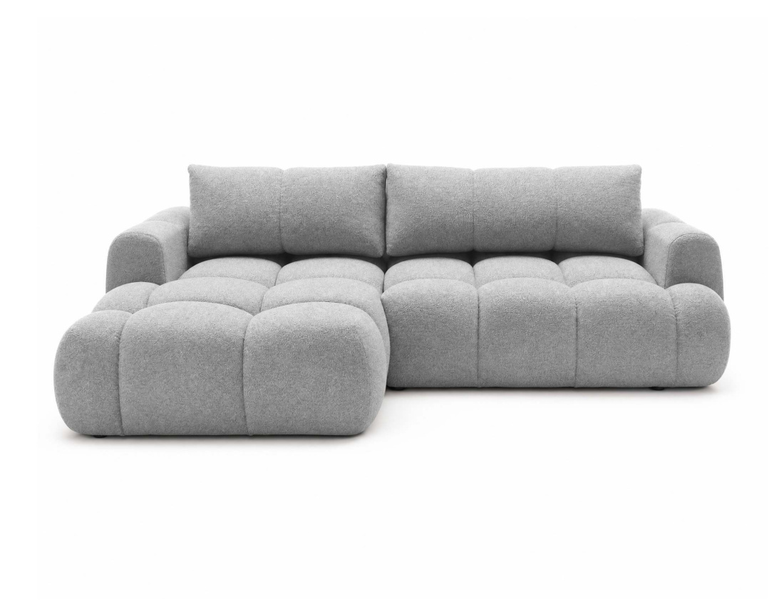 Canapé YULIN d'angle 4 places convertible en tissu bouclette - Best Mobilier