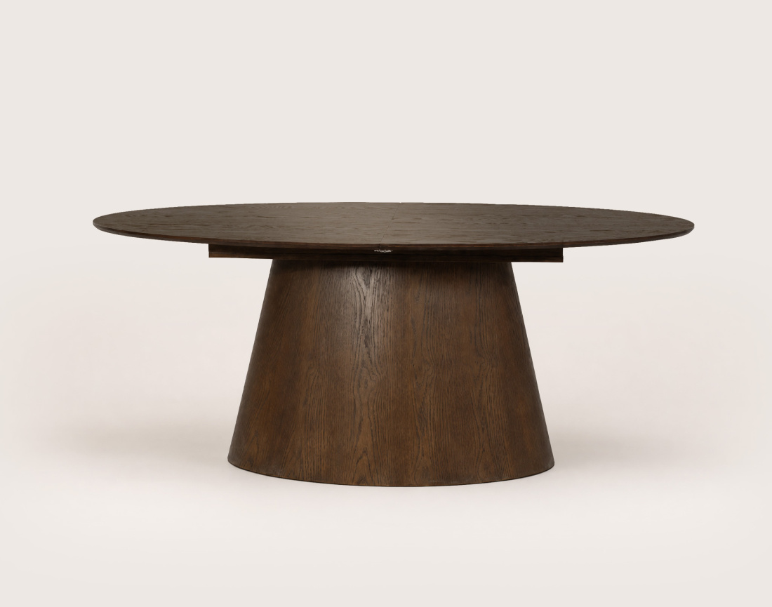 Table à manger CLOVIS extensible plateau en plaqué chêne 6 à 8 personnes | Best Mobilier