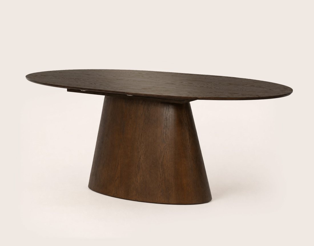 Table à manger CLOVIS extensible plateau en plaqué chêne 6 à 8 personnes | Best Mobilier