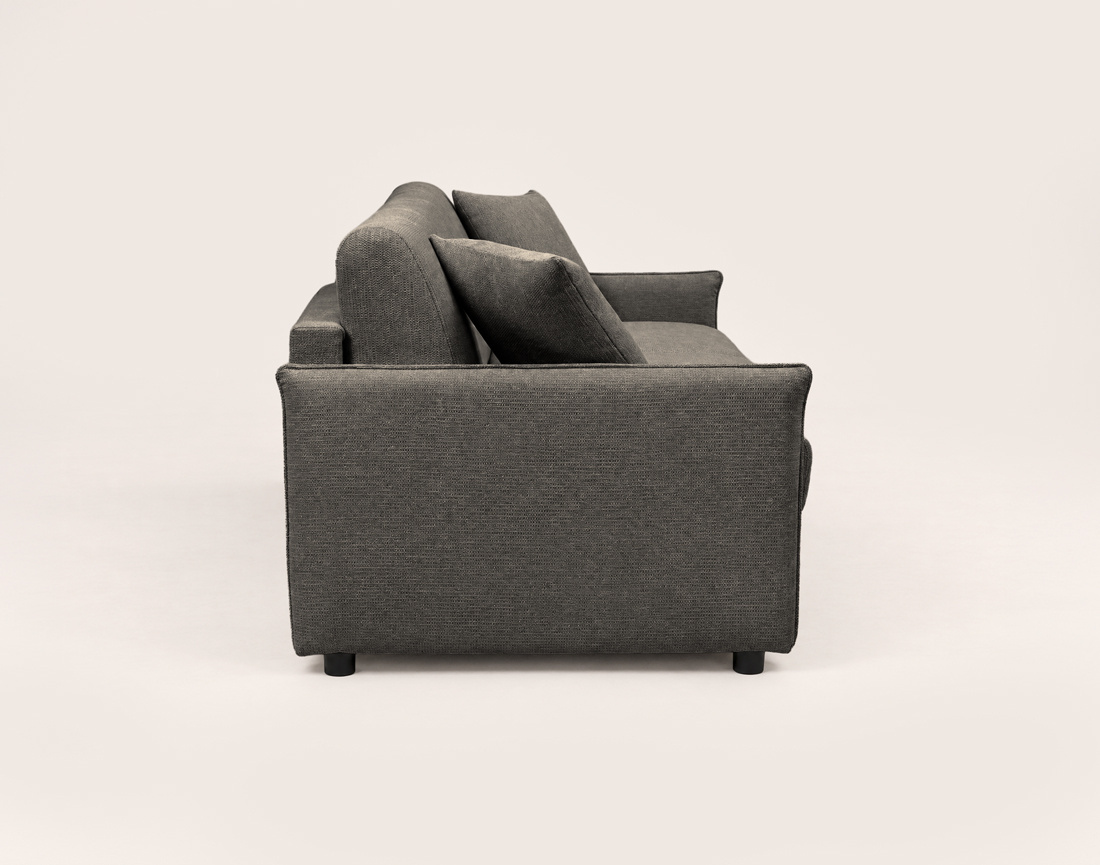 Canapé ADELE lit 3 places convertible express couchage quotidien 140x190 cm matelas 18 cm en tissu texturé | Best Mobilier
