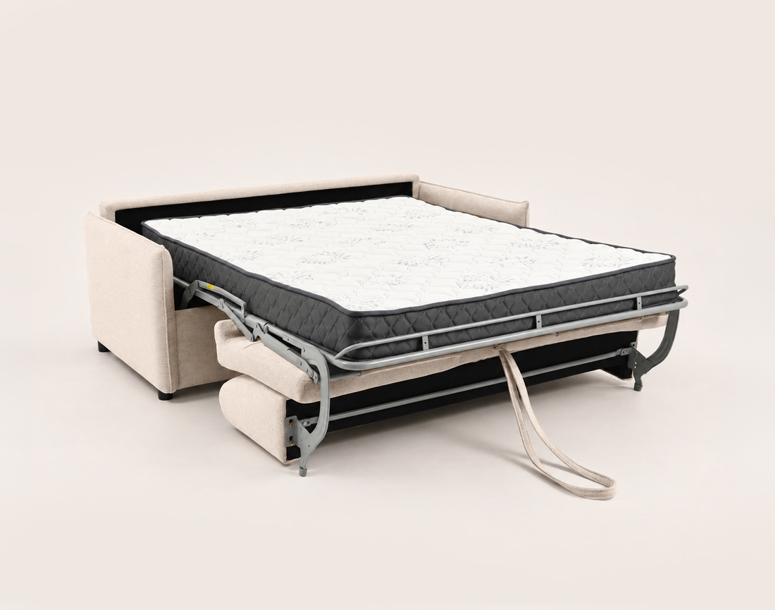 Canapé ADELE lit 3 places convertible express couchage quotidien 140x190 cm matelas 18 cm en tissu texturé | Best Mobilier