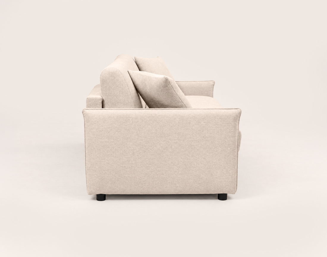 Canapé ADELE lit 3 places convertible express couchage quotidien 140x190 cm matelas 18 cm en tissu texturé | Best Mobilier