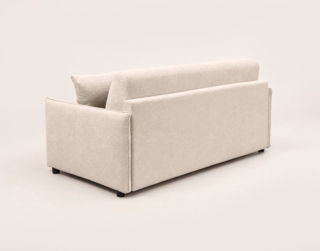 Canapé ADELE lit 3 places convertible express couchage quotidien 140x190 cm matelas 18 cm en tissu texturé | Best Mobilier