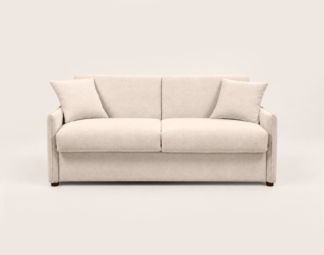 Canapé ADELE lit 3 places convertible express couchage quotidien 140x190 cm matelas 18 cm en tissu texturé | Best Mobilier
