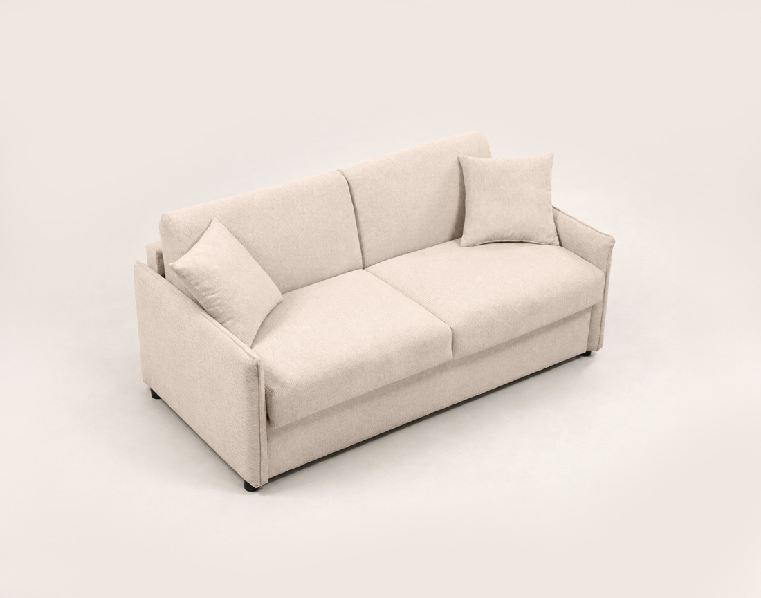 Canapé ADELE lit 3 places convertible express couchage quotidien 140x190 cm matelas 18 cm en tissu texturé | Best Mobilier