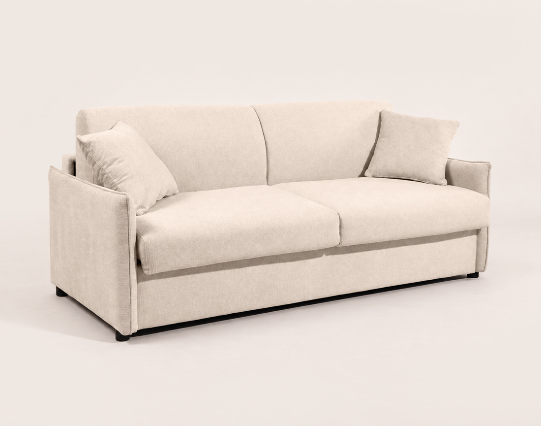Canapé ADELE lit 3 places convertible express couchage quotidien 160x190 cm matelas 14 cm en tissu texturé | Best Mobilier