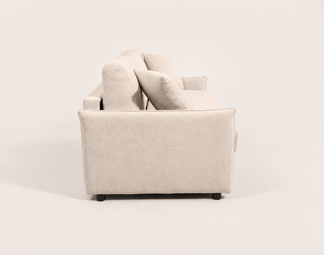 Canapé ADELE lit 3 places convertible express couchage quotidien 160x190 cm matelas 14 cm en tissu texturé | Best Mobilier