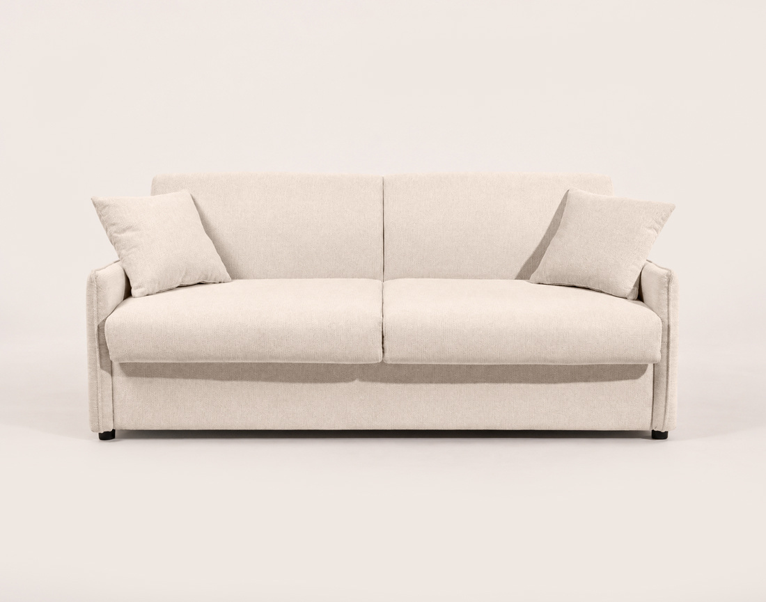 Canapé ADELE lit 3 places convertible express couchage quotidien 160x190 cm matelas 14 cm en tissu texturé | Best Mobilier