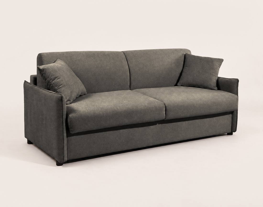 Canapé ADELE lit 3 places convertible express couchage quotidien 160x190 cm matelas 18 cm en tissu texturé | Best Mobilier