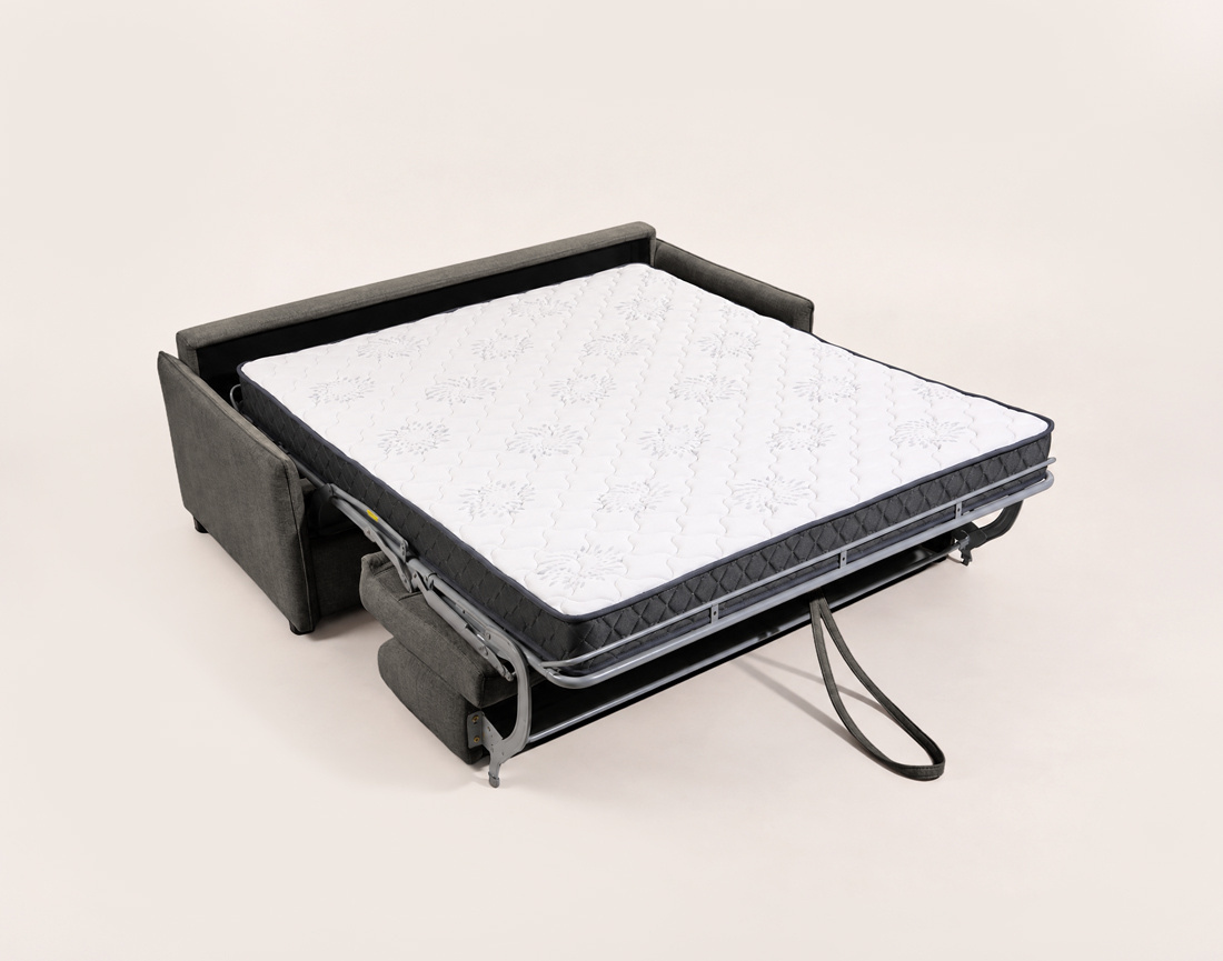 Canapé ADELE lit 3 places convertible express couchage quotidien 160x190 cm matelas 18 cm en tissu texturé | Best Mobilier