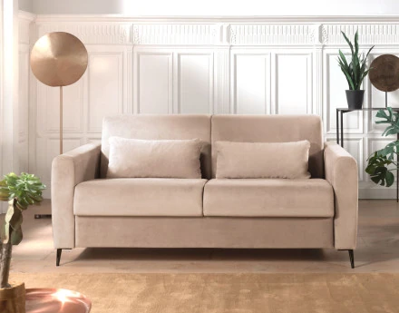 Canapé 3 places convertible express quotidien en velours Owen