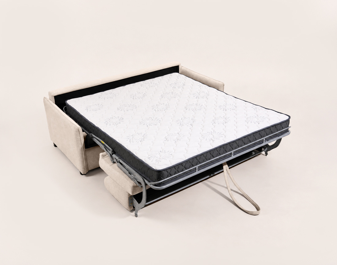Canapé ADELE lit 3 places convertible express couchage quotidien 160x190 cm matelas 18 cm en tissu texturé | Best Mobilier