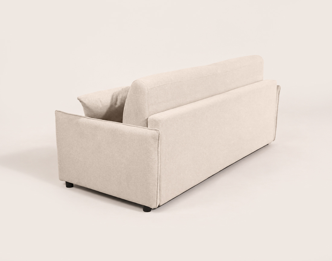 Canapé ADELE lit 3 places convertible express couchage quotidien 160x190 cm matelas 18 cm en tissu texturé | Best Mobilier