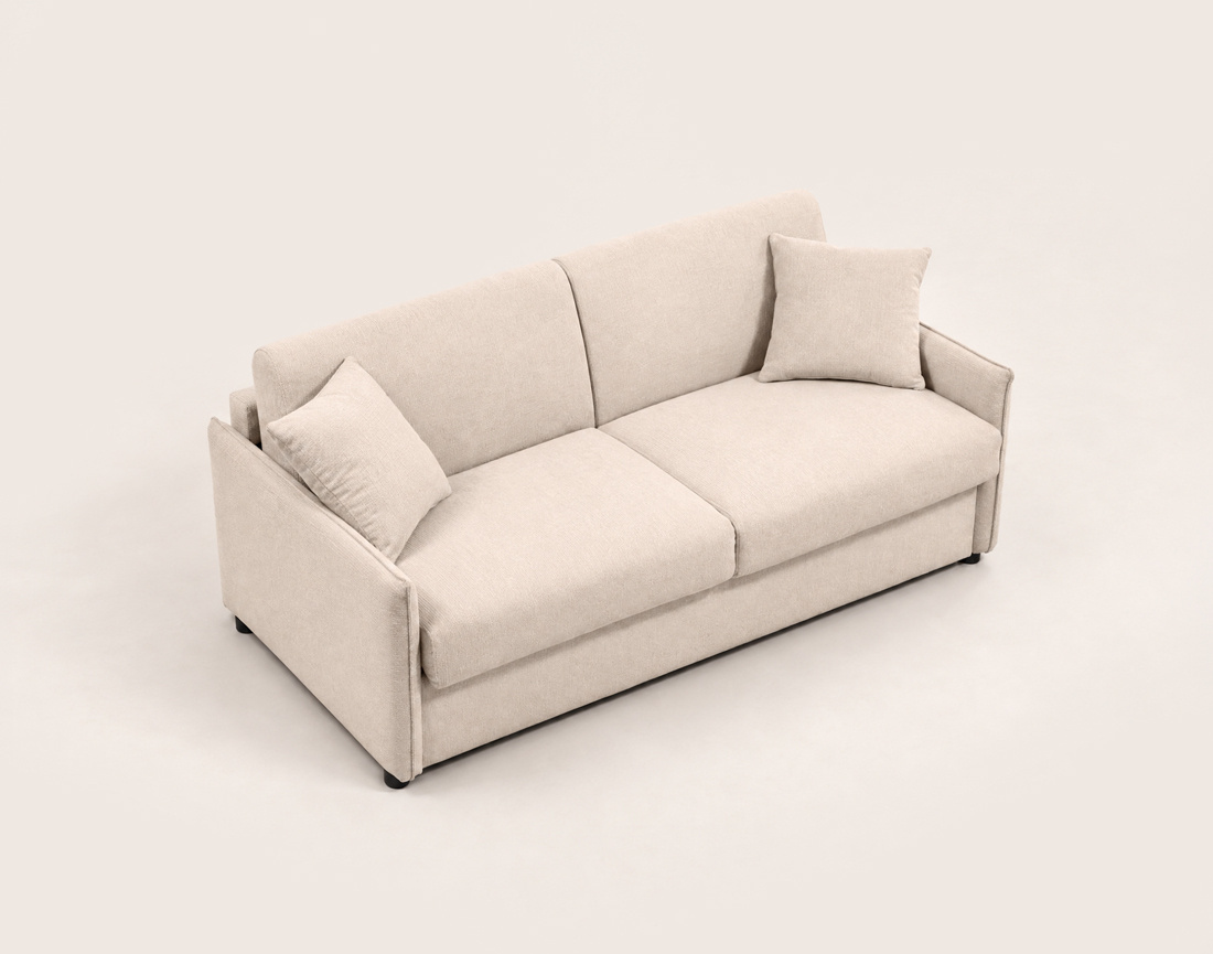 Canapé ADELE lit 3 places convertible express couchage quotidien 160x190 cm matelas 18 cm en tissu texturé | Best Mobilier