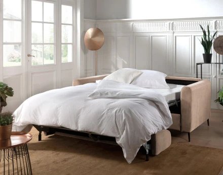 Canapé 3 places convertible express quotidien en velours Owen