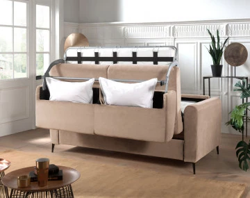 Canapé 3 places convertible express quotidien en velours Owen