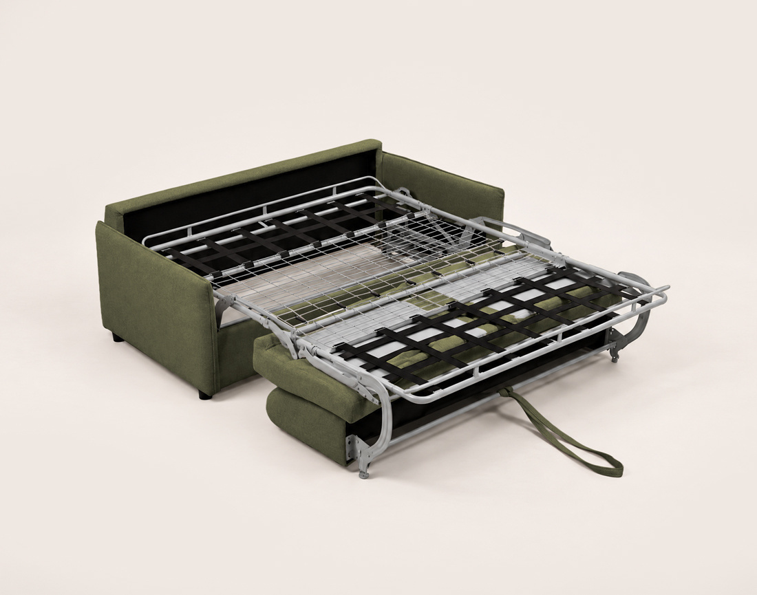 Canapé ADELE 3 places convertible express couchage quotidien 140 cm matelas 14 cm en tissu texturé | Best Mobilier