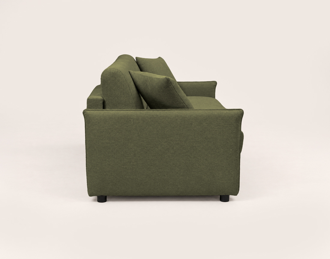 Canapé ADELE 3 places convertible express couchage quotidien 140 cm matelas 14 cm en tissu texturé | Best Mobilier