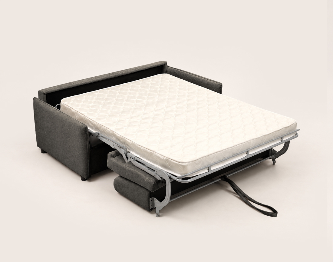 Canapé ADELE 3 places convertible express couchage quotidien 140 cm matelas 14 cm en tissu texturé | Best Mobilier