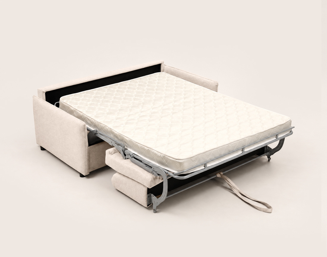 Canapé ADELE 3 places convertible express couchage quotidien 140 cm matelas 14 cm en tissu texturé | Best Mobilier