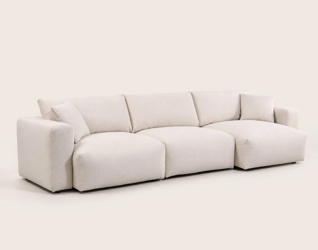 Juline - canapé d'angle réversible 5 places en tissu