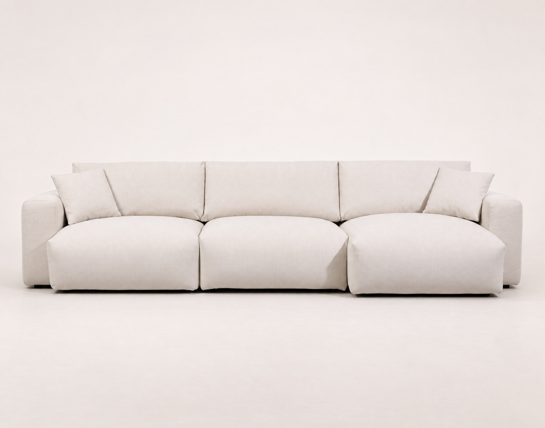 Juline - canapé d'angle réversible 5 places en tissu