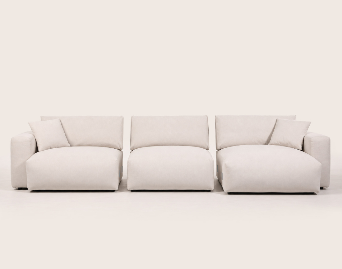 Juline - canapé d'angle réversible 5 places en tissu