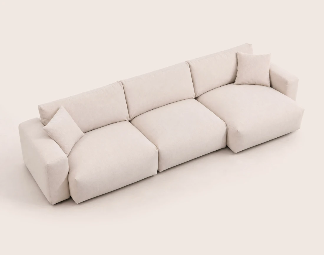 Juline - canapé d'angle réversible 5 places en tissu