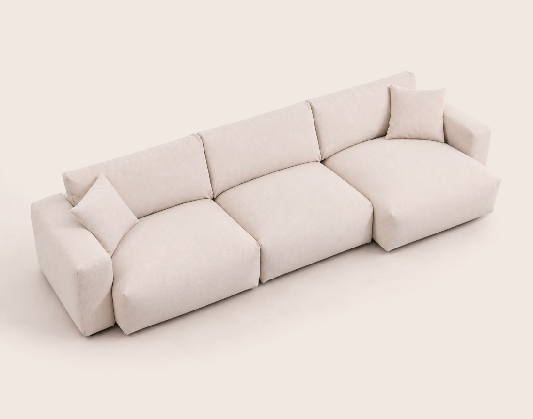 Canapé JULINE d'angle réversible 5 places en tissu | Best Mobilier