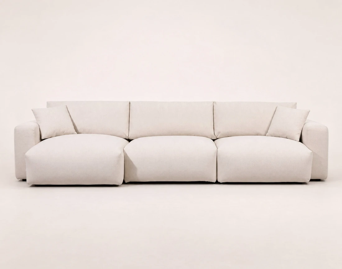 Juline - canapé d'angle réversible 5 places en tissu