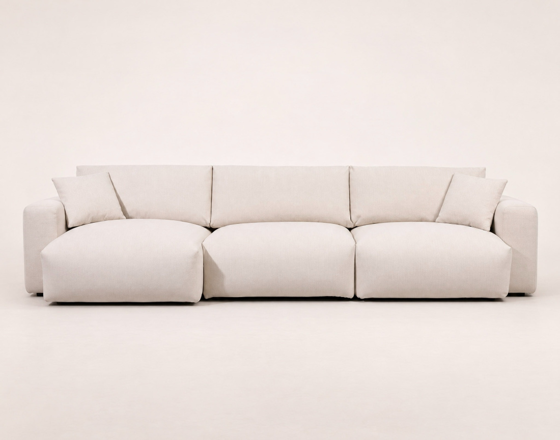 Canapé JULINE d'angle réversible 5 places en tissu | Best Mobilier