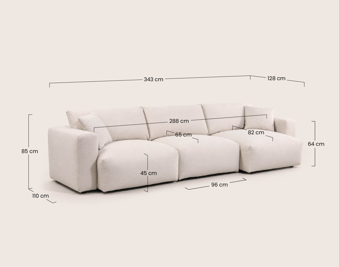 Juline - canapé d'angle réversible 5 places en tissu