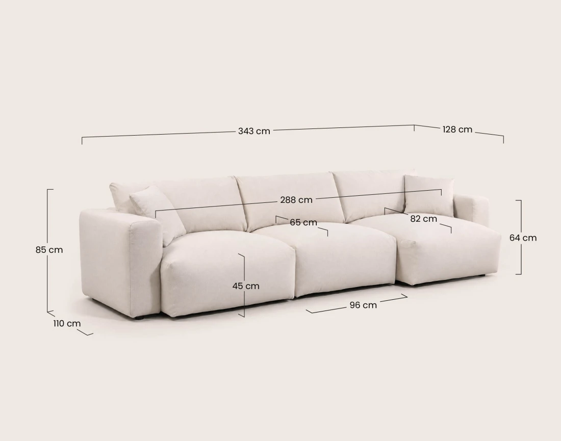 Juline - canapé d'angle réversible 5 places en tissu