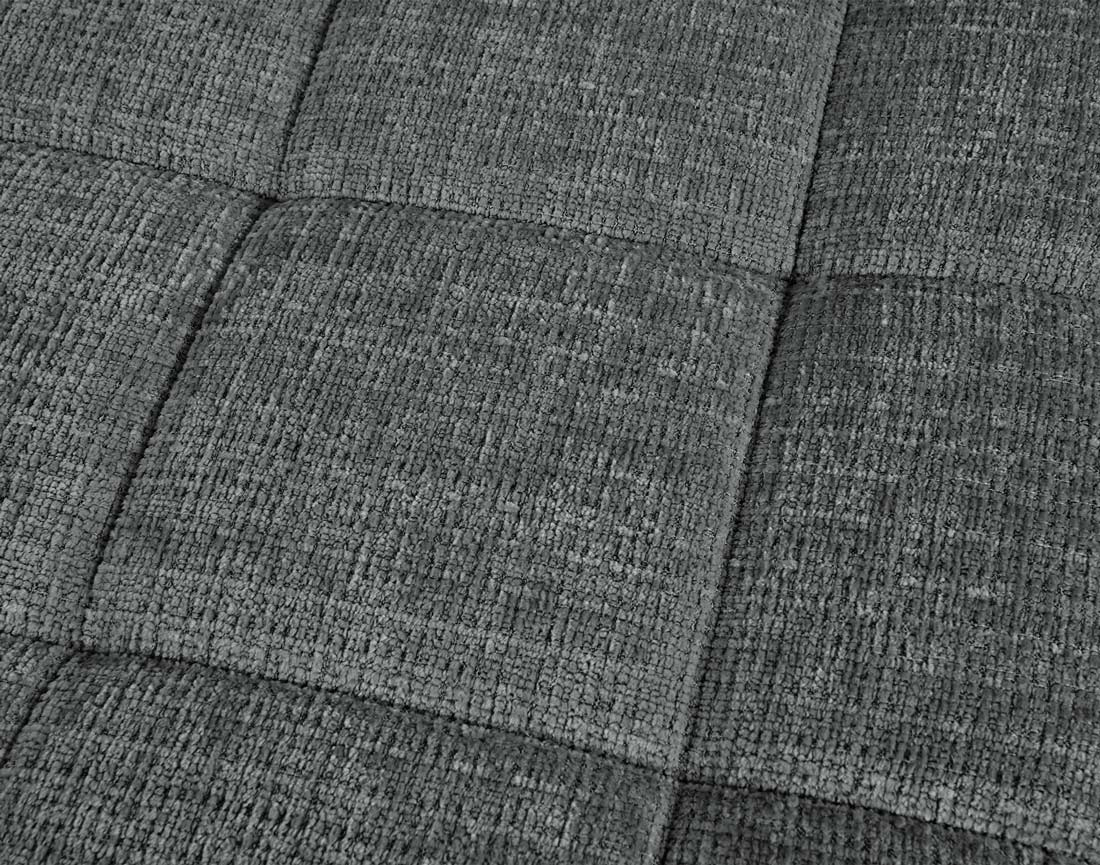 Canapé CAMILLE d'angle droit 5 places convertible avec têtières et coffre en velours texturé | Best Mobilier