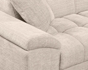 Canapé CAMILLE d'angle droit 5 places convertible avec têtières et coffre en velours texturé | Best Mobilier