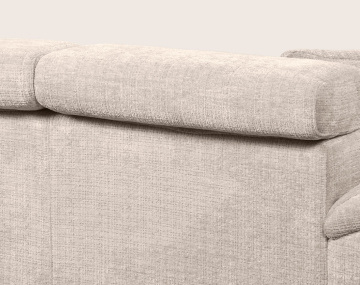 Canapé CAMILLE d'angle droit 5 places convertible avec têtières et coffre en velours texturé | Best Mobilier