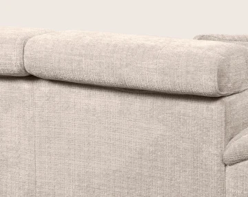 Canapé CAMILLE d'angle droit 5 places convertible avec têtières et coffre en velours texturé | Best Mobilier