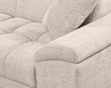 Canapé CAMILLE d'angle gauche 5 places convertible avec têtières et coffre en velours texturé | Best Mobilier
