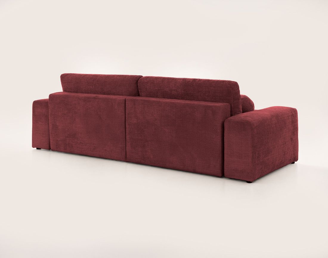 Canapé CONSTANCE d'angle réversible 4 places convertible avec coffre en velours texturé | Best Mobilier