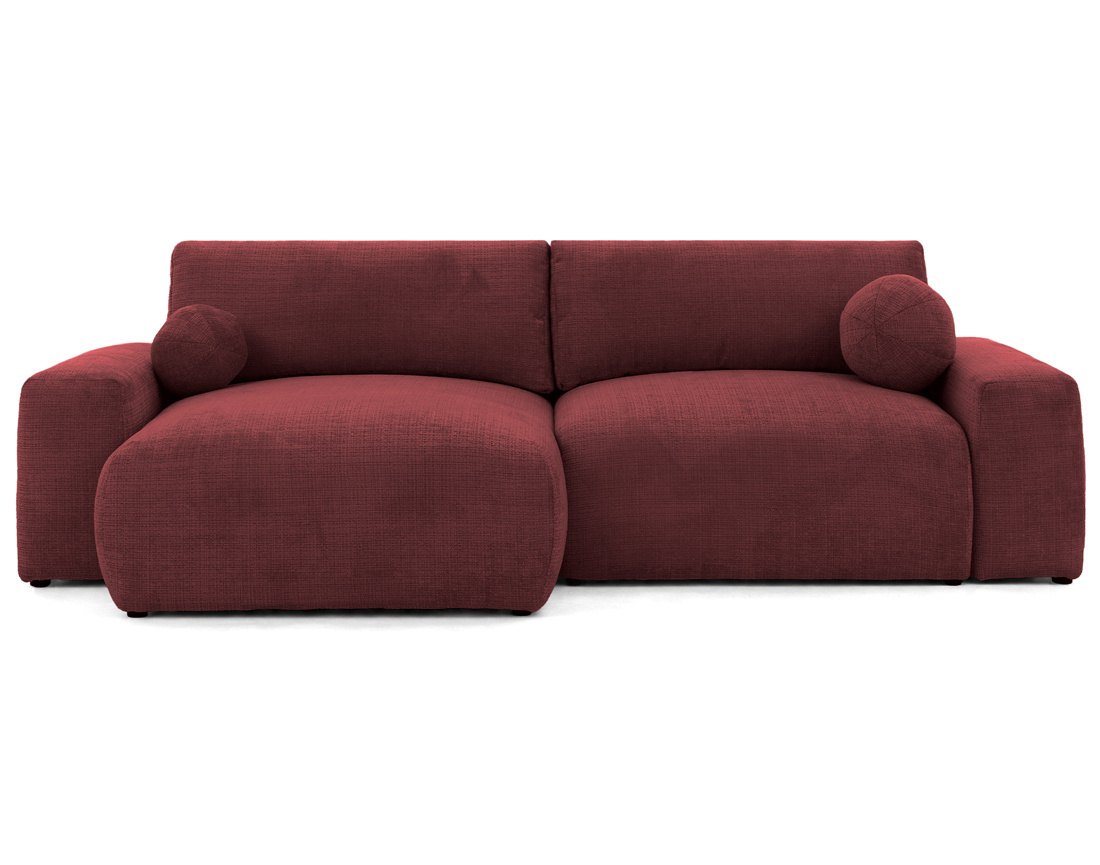Canapé CONSTANCE d'angle réversible 4 places convertible avec coffre en velours texturé | Best Mobilier