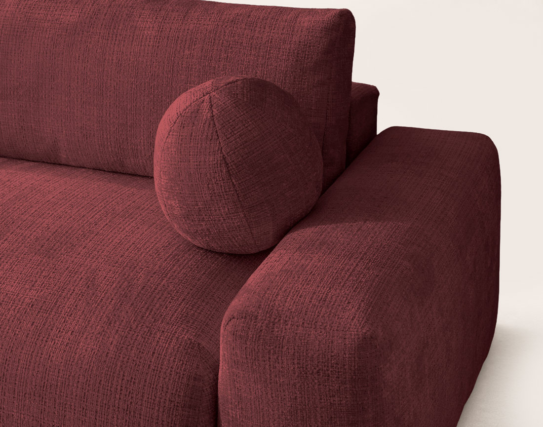 Canapé CONSTANCE d'angle réversible 4 places convertible avec coffre en velours texturé | Best Mobilier