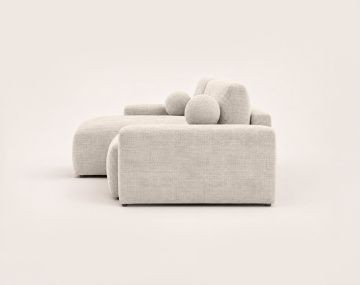 Canapé CONSTANCE d'angle réversible 4 places convertible avec coffre en velours texturé | Best Mobilier
