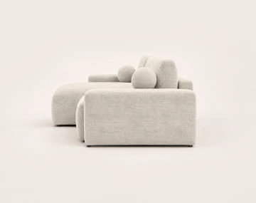 Canapé CONSTANCE d'angle réversible 4 places convertible avec coffre en velours texturé | Best Mobilier