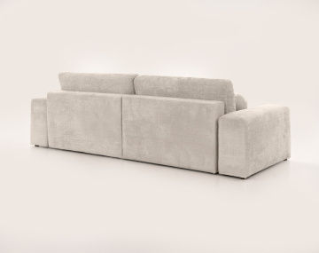 Canapé CONSTANCE d'angle réversible 4 places convertible avec coffre en velours texturé | Best Mobilier