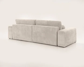Canapé CONSTANCE d'angle réversible 4 places convertible avec coffre en velours texturé | Best Mobilier
